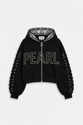 PEARL Hoodie Black Cuffs Full Dots